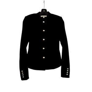 Elizabeth and James Black Blazer with  Brushed Silver Buttons. Size 0.
